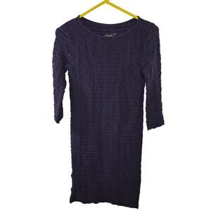 Tees by Tina Purple Textured Crinkle Stretch Bodycon Dress One Size
